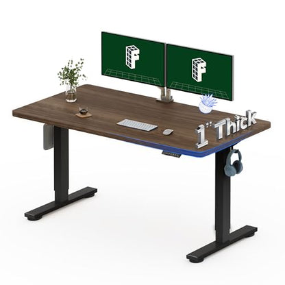 FLEXISPOT 55"x28" Electric Standing Desk, Black Walnut - color: Black Walnut, size: 55x28"