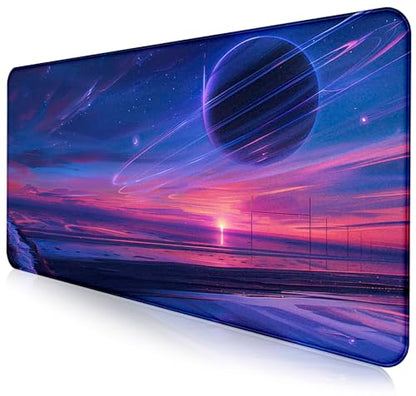 Space Landscape Computer Mouse Pad, XXL Laptop Gaming Mouse Keyboard Pad | Large Extended Mouse Pad; Full Desk Coverage; Waterproof Coating; Stable Anti-Slide Base For Gaming, Office, Study Daily Use - color: Anime Landscape