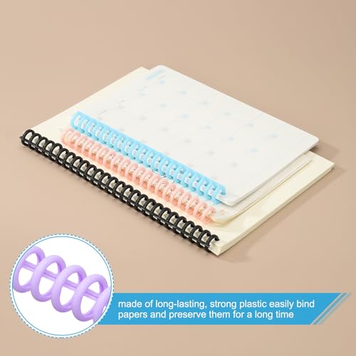 PATIKIL 12mm(1/2") Plastic Spiral Binding Coils, 30 Pcs Binding Spirals 85 Sheet Capacity Binding Spirals for Binding Paper Sheets, Purple - color: Purple, size: 12mm(1/2")