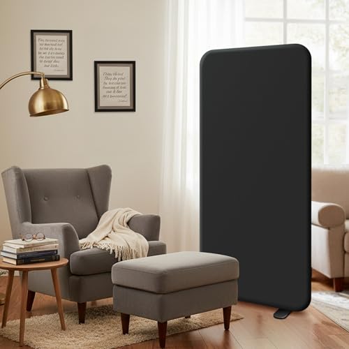 DECOLAB Freestanding Room Partition Divider Panel 29"x65" Midnight - color: Midnight