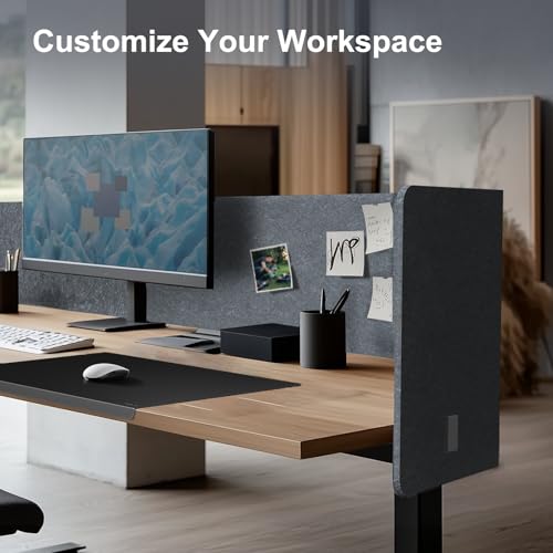 Desk Privacy Panel, 48" × 19" L-Shaped Cubicle Desk Divider, Gray - color: Grey, size: 47.2" × 18.7"