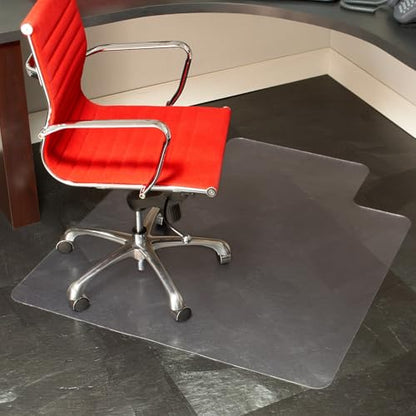 Staples Office Chair Mat, Clear, Hard Floors, 48x36 Inch, Textured | Extended under-desk coverage with smooth glide on hard flooring surfaces. - size: 36" x 48", style: Hard Floor