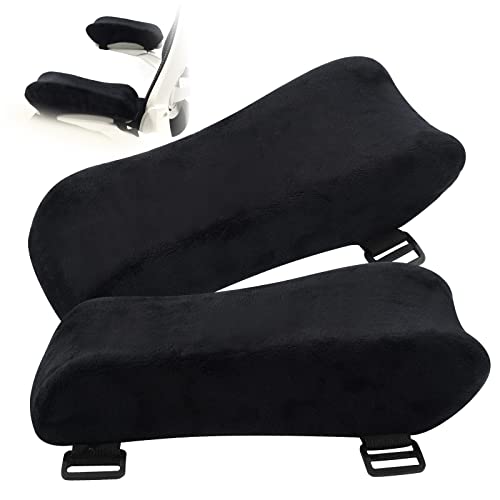 Ergonomic Office Chair Arm Pads, Memory Foam Armrest Pads for Office Chair Gaming Chair Arm Rest Covers for Desk Chair, Armrest Cushions for Elbow Pressure Relief (Set of 2) - color: Velvet