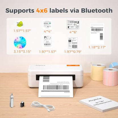 Joysea Bluetooth Shipping Label Printer, E41 Pro 4x6 Wireless Thermal Printer for Amazon, FedEx, USPS Labels, Compatible with iOS, Android, Windows Mac