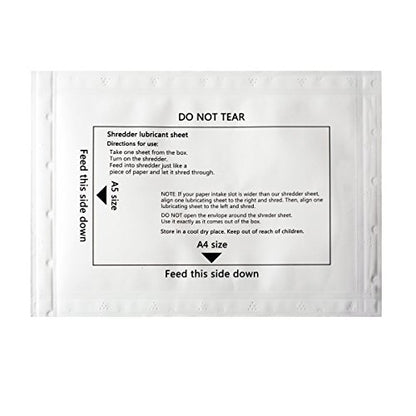 24 Pack Paper Shredder Lubricant Sheets for Heavy Duty Shredders | Reduce Jams/Static, Paper Shredder Sharpening & Lubricating Oil Sheets Used for Microcut/CrossCut Home Office Paper Shredders - size: 24PCS