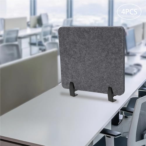 Freestanding Desktop Divider 20.9 * 16in 4pcs Stand Up Desk Store Raw Clamp-On Acoustic Divider Mounted Privacy Panel