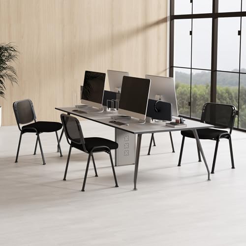 GIANTEX 5-Pack Stackable Waiting Room Chairs, Guest Reception Chair, Black