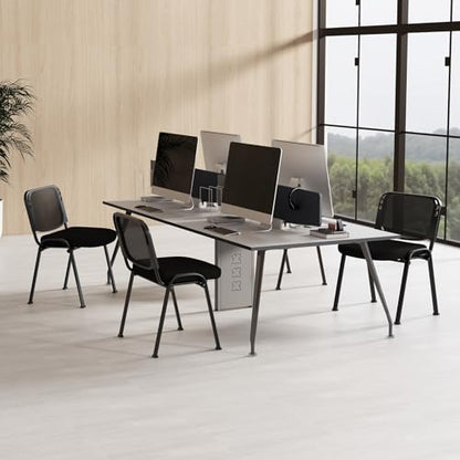 GIANTEX 5-Pack Stackable Waiting Room Chairs, Guest Reception Chair, Black