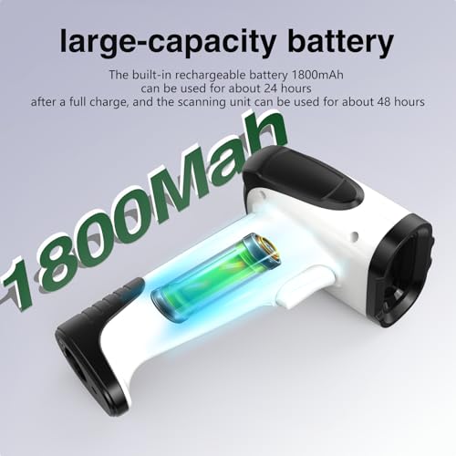 2D Handheld Wireless Barcode Scanner with Stand 3-in-1 Bluetooth bar Code Scanners - Cordless, Rechargeable 1D and 2D Barcode Scanner for Inventory - Wireless, Handheld, USB Bar Code/QR Code Scanner