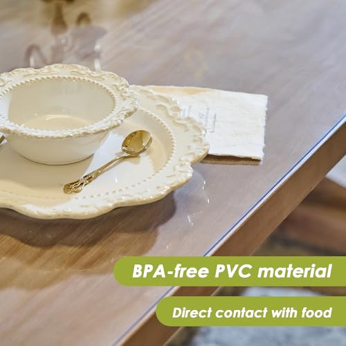 Clear Table Cover Protector 48x24'', Waterproof 2.0mm Thick PVC Table Pad - size: 24" x 48" (Rectangular)