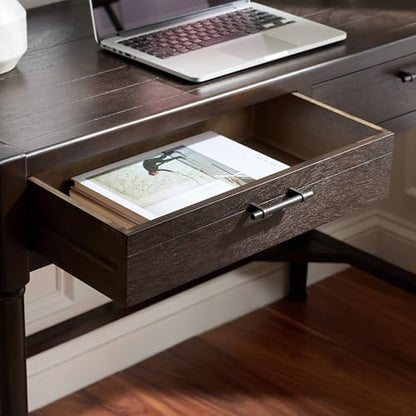 SAFAVIEH Home Collection – Filbert Dark Chocolate Writing Desk, 2-Drawer Traditional Desk, Classic Home Office Design (DSK5701E) - color: Dark Chocolate