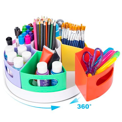 CraftGenes Rotating Art Supply Organizer, 7 Removable Compartments, Rainbow - color: Colorful