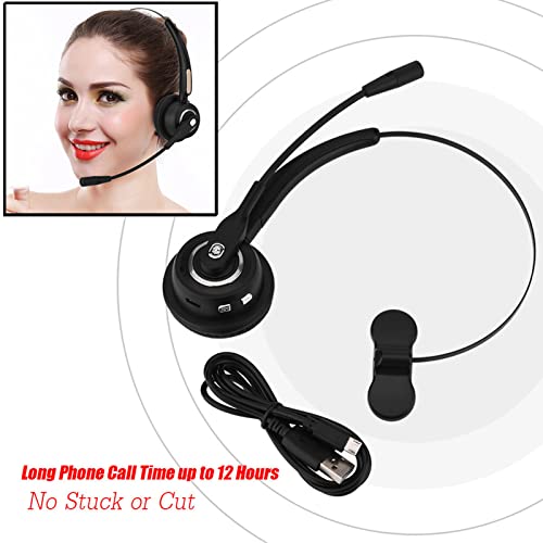 Call Center Headset with Noise Cancelling Mic - 12 Hours Wireless Communication