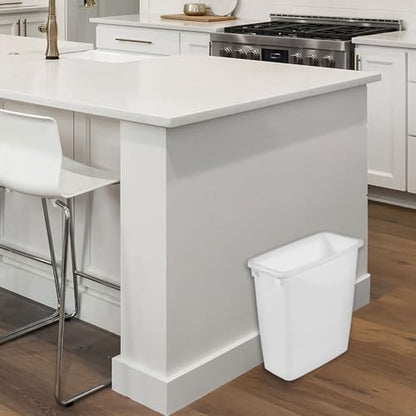 Rubbermaid 4 Pack Traditional Open Top Waste Basket Indoor Trash Bin Container for Bathrooms, Kitchens, and Home Office, 21 Quart, White