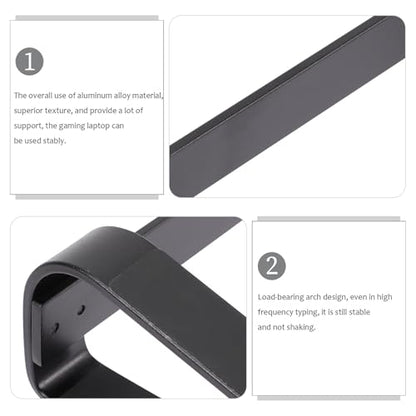 UKCOCO Aluminum Laptop Stand Cooling Riser Computer Holder with Ventilated Design, Multipurpose Notebook PC Holder for Home Office Use, Black