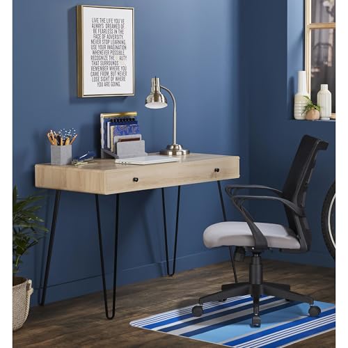 Realspace® Callay 42" W Writing Desk, Blonde Oak/Black