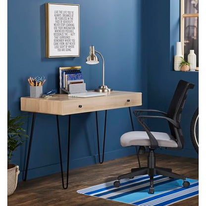 Realspace® Callay 42" W Writing Desk, Blonde Oak/Black