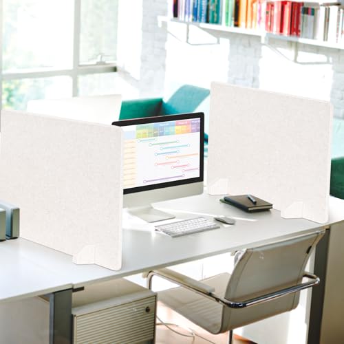 2 Pack Acoustic Desk Dividers - 24" x 20" Freestanding Privacy Panels Set with Noise - Reducing Design Cubicle Sound Proof, Ideal for Office, Classroom, and Home (Light Beige) - color: Light Beige, size: 2 Pack
