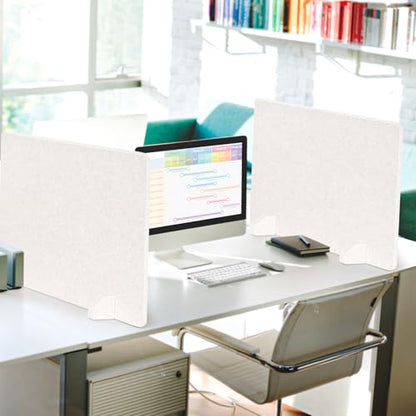 2 Pack Acoustic Desk Dividers - 24" x 20" Freestanding Privacy Panels Set with Noise - Reducing Design Cubicle Sound Proof, Ideal for Office, Classroom, and Home (Light Beige) - color: Light Beige, size: 2 Pack
