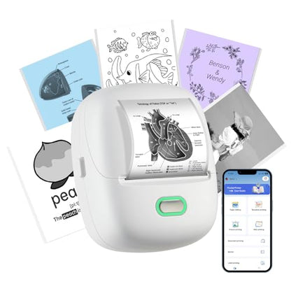 ORGSTA Sticker Printer, 300DPI Ultra-Clear Mini Portable Sticker Maker S002 | Thermal Mini Printer with Banner Printing Function, Bluetooth Inkless Print Pods for Journaling, DIY Gifts, Study Note - color: White