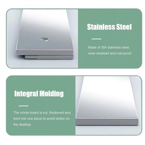 304 Stainless Steel Wall-Mounted Folding Table, Laundry Fold Down Table, Folding Wall Desk for Office Kitchen, Save Space for Room, Storage W 15.7"-47.2", H11.8/15.7"(100x40cm/39.4x15.7in) - size: 100x40cm/39.4x15.7in