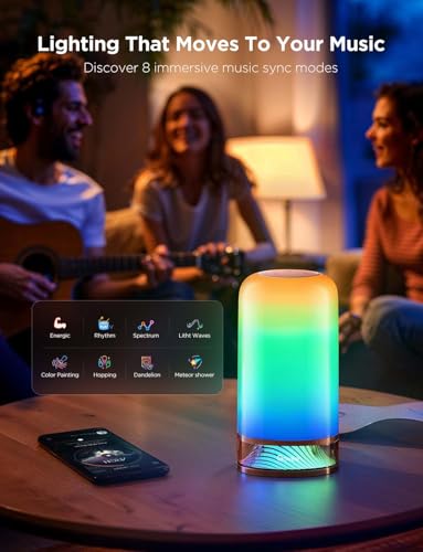 Govee RGBIC Smart Table Lamp 2, Touch Bedside Small Table Lamp (Corded) - size: Small