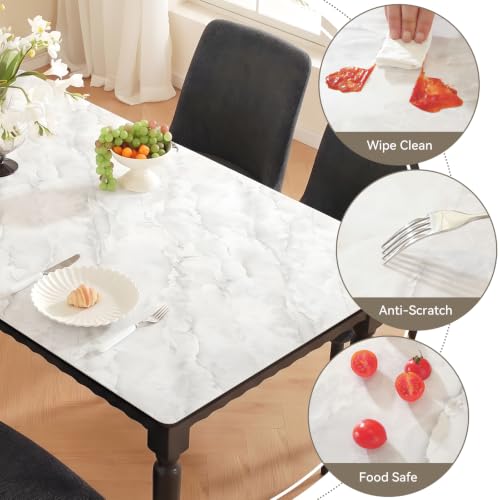 LovePads Marble-Look Table Protector, 36x60 in Dining Table Cover | Waterproof & Oil-Proof Marble Pattern Table Cover, Non-Slip Surface Guard for Nightstand, TV Stand, Coffee Table & Dresser - size: 36" x 60" (Rectangular)
