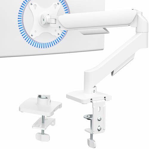 VIVO Single Monitor Stand, Fully Adjustable Arm for 17 to 32 inch Screen, Mechanical Articulating Desk Mount, Gaming and Office Setups, VESA 75x75, 100x100, Max 19.8 lbs, Classic, White, STAND-V001OW - color: White, size: Single Mount