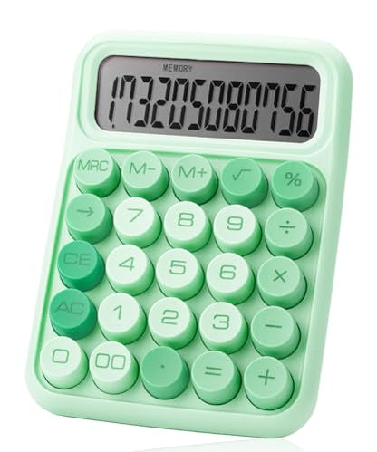 Mr. Pen- Mechanical Switch Calculator, 12 Digit Large LCD Display | Green with Big Buttons, Mechanical Switch Calculator for Home, School, Office - color: Green