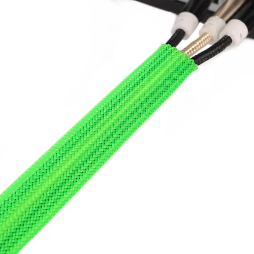 25ft PET Expandable Braided Cable Sleeve 1/3inch(8mm) Pet Braided Cable Sleeve for Audio Video Device Wire Automotive Wire (Green) - color: Green, size: 8mm"(1/3 inch)