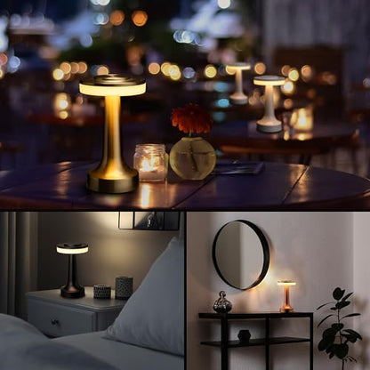 O'Bright Dome Cordless Rechargeable LED Mushroom Table Lamp, Rose Gold - color: Rose Gold