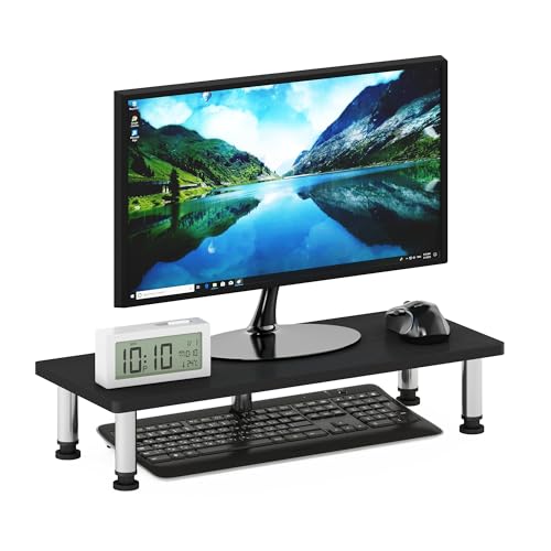 Furinno TURN-N-TUBE Toolless 23.6" Wide Monitor Stand Riser, Americano - color: Americano, size: 23.6 x 9.3 in. Rectangle