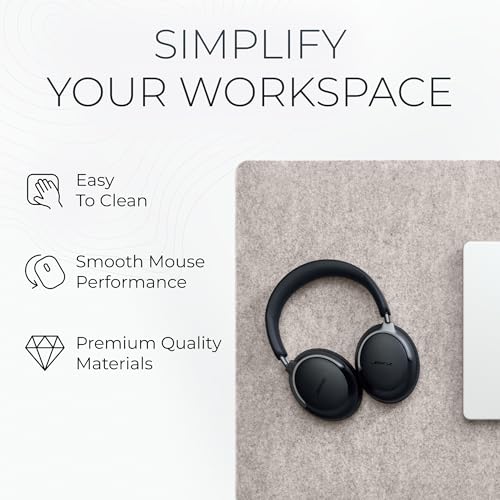 Nordik Felt Desk Mat - Large Felt Desk Pad - Stone Oat Beige (35 x 17 in) | Premium Desk Matt for Desktop, Full Desk Keyboard Mouse Pad, High Quality Felt and Non-Slip Rubber Liner for Home and Office - color: Stone Oat