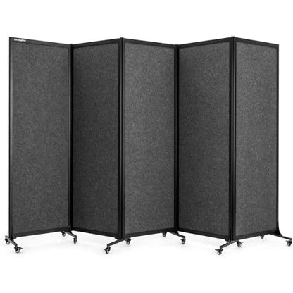Room Partition 2.0 Upgrade Version,10'6"L* 6'7"H,5 Panel,Dark Grey - color: Dark Grey, size: 5