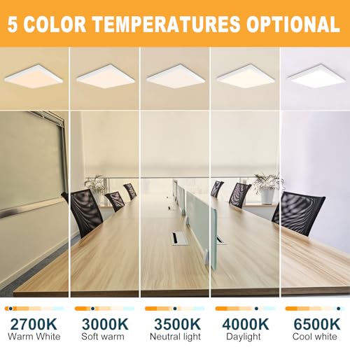 GT-Lite 2'x2' 4200 Lumen LED Flat Panel,Flush Mount and Drop Ceiling - color: White 1 Pack, size: 2x2 Feet