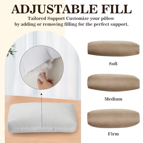 Recliner Headrest Pillow, Adjustable Comfort Neck & Head Support Pillow | Soft Velvet, Weighted Non-Slip Flap, Adjustable Filling, Washable Cover, for Recliners, Sofas, Office Chairs - color: Camel