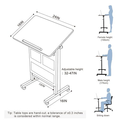 KOUPA Height Adjustable Flip Standing Desk with Wheels and Bag,24Inch - size: 16x24IN Bag
