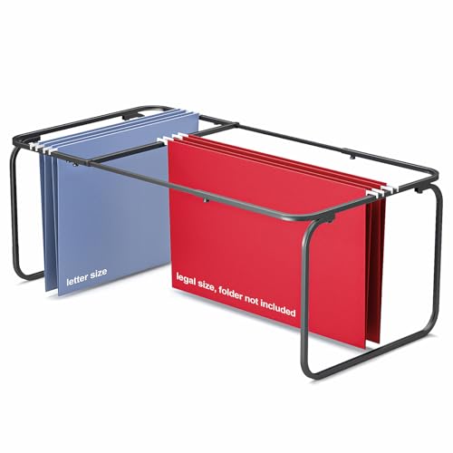 Upgraded Adjustable Hanging File Folder Frame,Legal/Letter Size,Length Adjusted 16 to 25 inches,Heavy Duty Steel File Drawer/Cabinet Organizer Insert, Hanging Folder Holder,12.598" W X 9.45" H - size: 1Pack