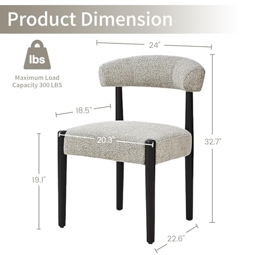 VKNOW Wooden Dining Chairs Set of 2 with Black Wood Legs, Curved Backrest - color: Brown(black Legs), size: Set of 2