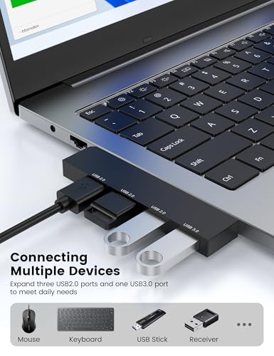 USB Hub 2Pack, Fidioto 4 Port USB Hub(1 * 3.0 Hub, 3 * 2.0 Hub), Networking Hubs for Laptop, iMac Pro, MacBook Air, Mac mini/Pro, Surface Pro, Notebook PC, USB Flash Drives and Mobile HDD Etc. - color: 4in1- 2pcs Left-Black