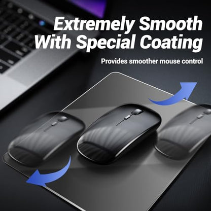 HONKID Metal Aluminum Mouse Pad for Magic Mouse & Pro/Air 9.05" x7.08 Gray - color: Gray, size: 9.1L x 7.1W inches