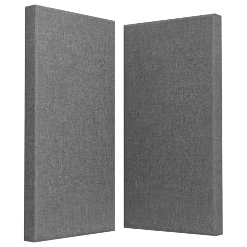 2 Pack Acoustic Panel 47.2"x23.6" Soundproof Fiberglass Panel,Charcoal Grey - color: Charcoal Grey, size: 47.2" x 23.6"-2pcs