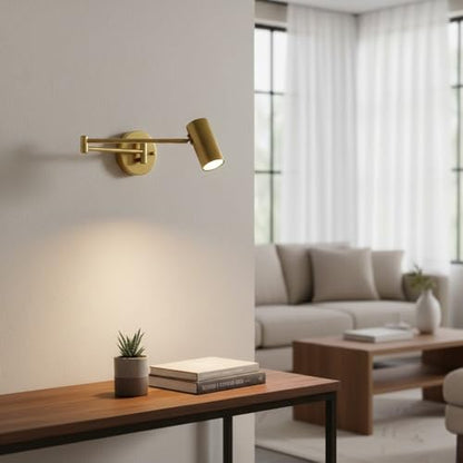 Adjustable Swing Arm Wall Sconce, Metal Folding Wall Lamp, GU10 Task Wall Light Fixture for Bedside Reading, Home Office, Study, Bedroom, Modern Wall Mounted Light Home Parlor(Black) - color: Black