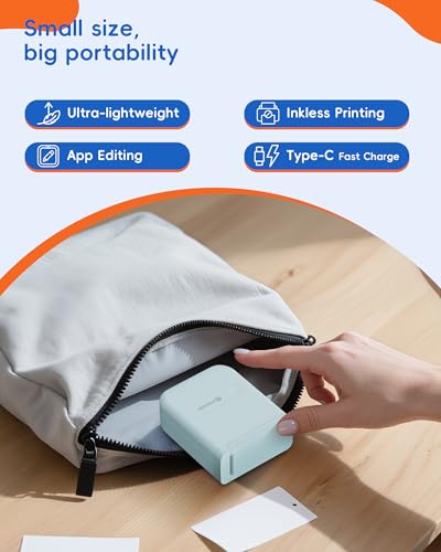 D110 Label Maker Machine with Tape, Bluetooth Mini Label Maker with Various Templates, Wireless Portable Small Label Printer for Home, Office, School, Blue - color: Blue