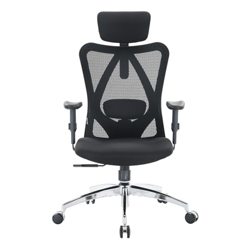 SIHOO M18 Ergonomic Office Chair, Mesh Back Desk Chair with Headrest - color: Black, size: Pack of 1