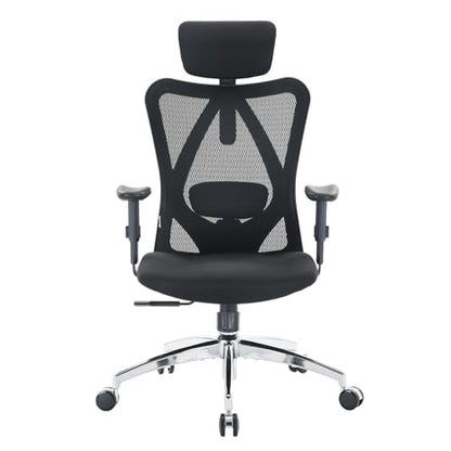 SIHOO M18 Ergonomic Office Chair, Mesh Back Desk Chair with Headrest - color: Black, size: Pack of 1