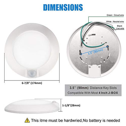 Closet Lights Motion Sensored, LED Closet Light Motion Activated, 5000K Daylight 6-7/8 Inch 10W Motion Sensor Ceiling Light, Closet Lights Wired, Pantry Light 90CRI, No Battery, Damp Rated ETL - color: 5000K Daylight