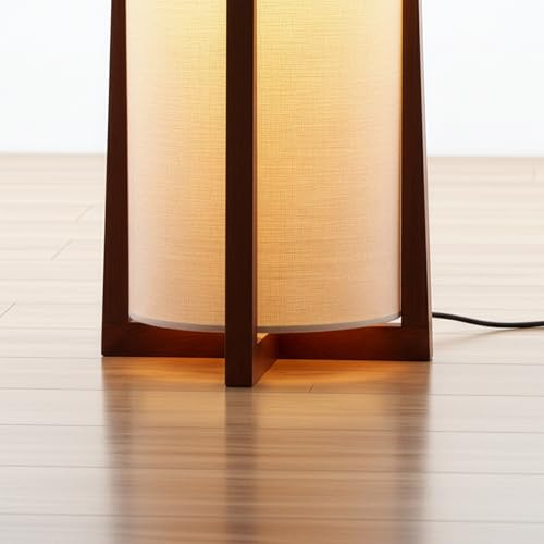 Brightech Parker Paper Lantern Floor lamp, 48 Inch Tall Lamp with Wood Frame, Asian Design for Bedroom, Decorative Tower Shade Lamp for Living Rooms & Offices, Great Living Room Décor