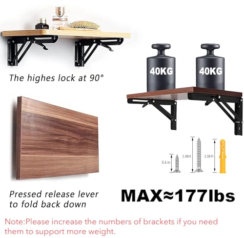 Folding Shelf Brackets - 20 Inch 2 Pcs Heavy Duty Shelf Brackets - size: 20 Inch- 2 Packs