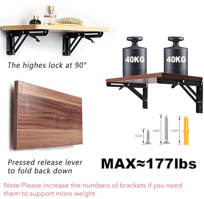 Folding Shelf Brackets - 20 Inch 2 Pcs Heavy Duty Shelf Brackets - size: 20 Inch- 2 Packs